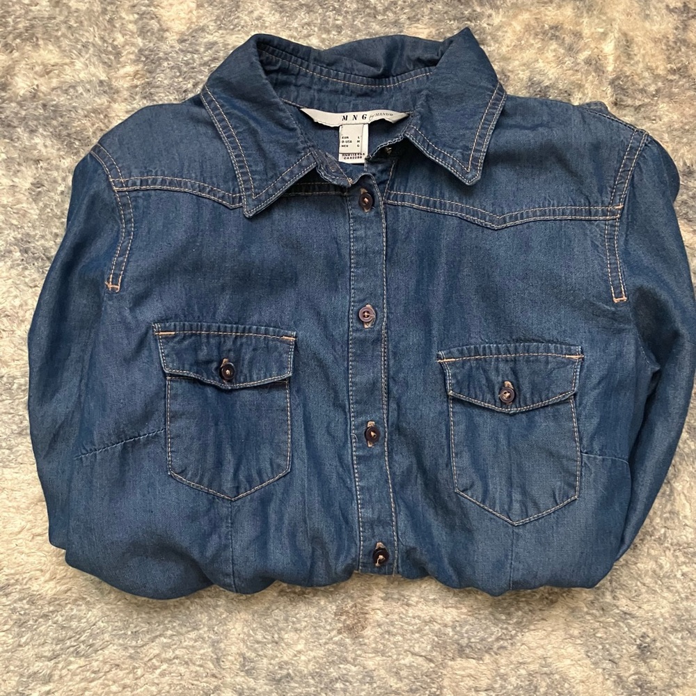 Mango Blue Denim Shirt